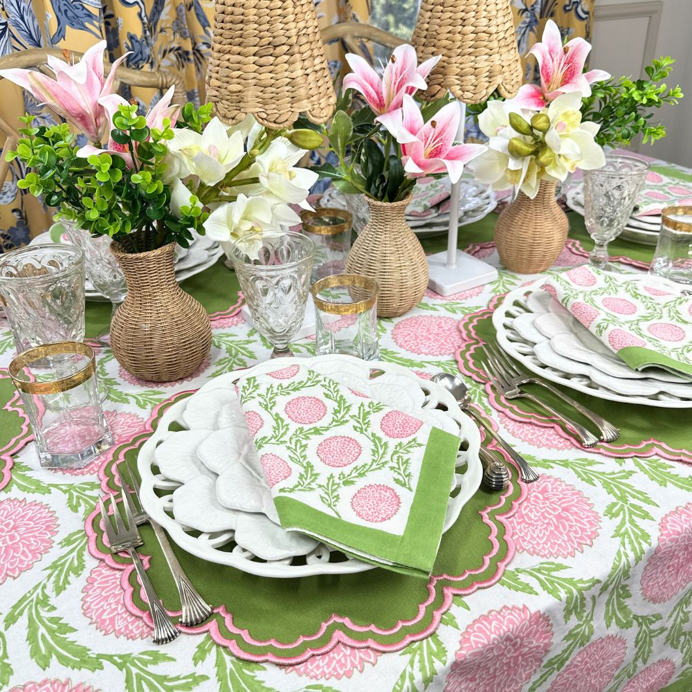 Bettina Placemat - Green & Pink (Set of 4)