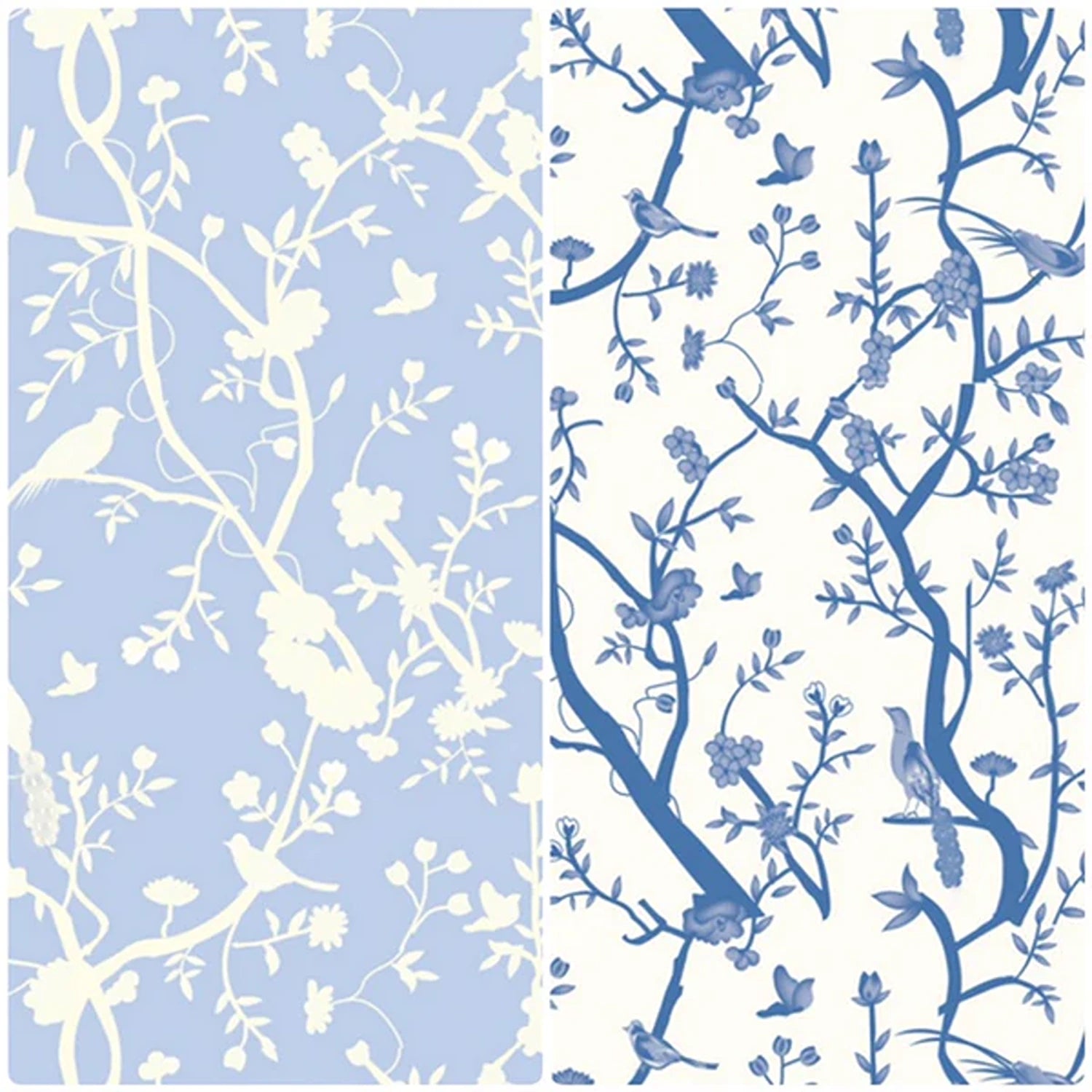 Reversible Blue and White Chinoiserie  gift wrap