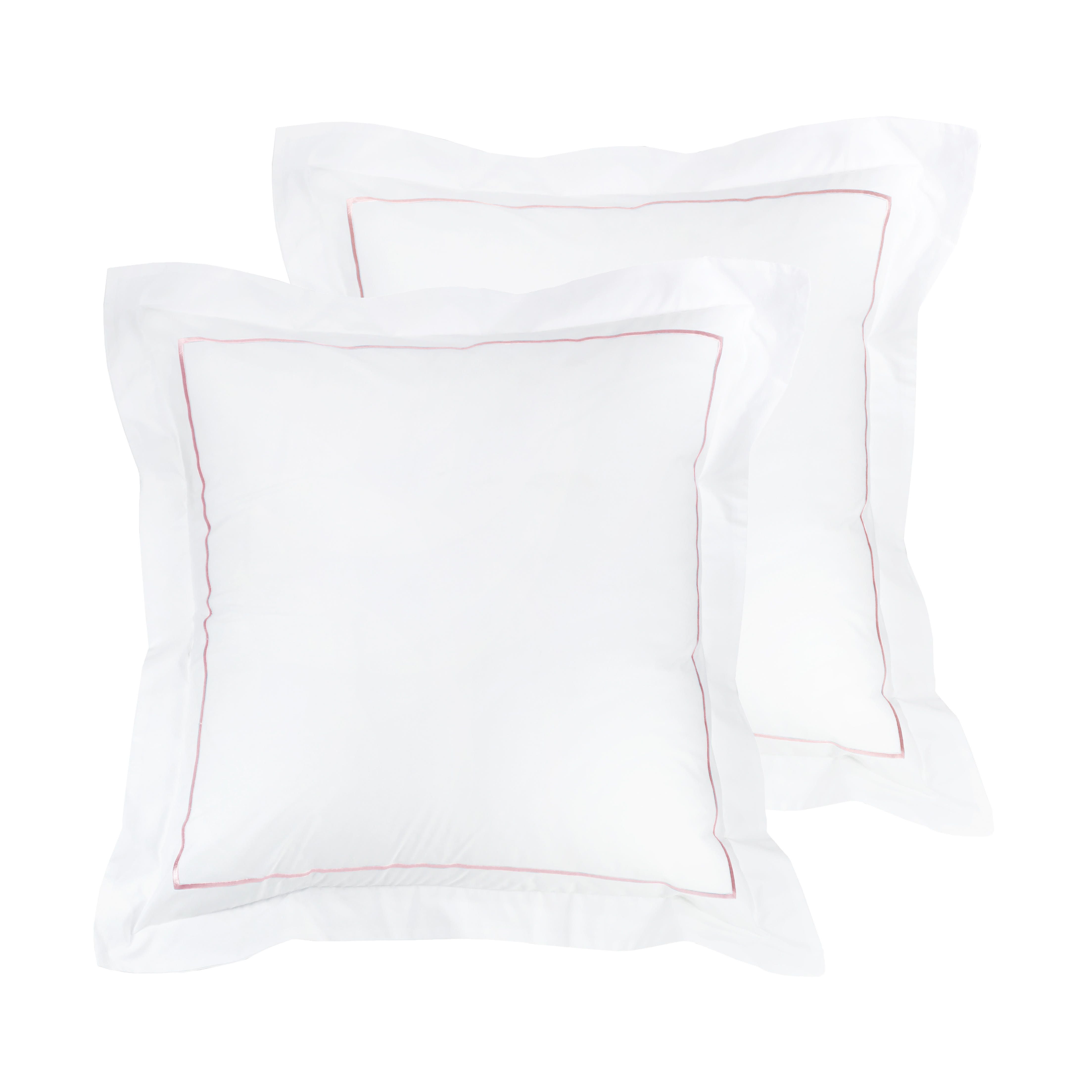Single Stripe Embroidered Percale Euro Sham Pair