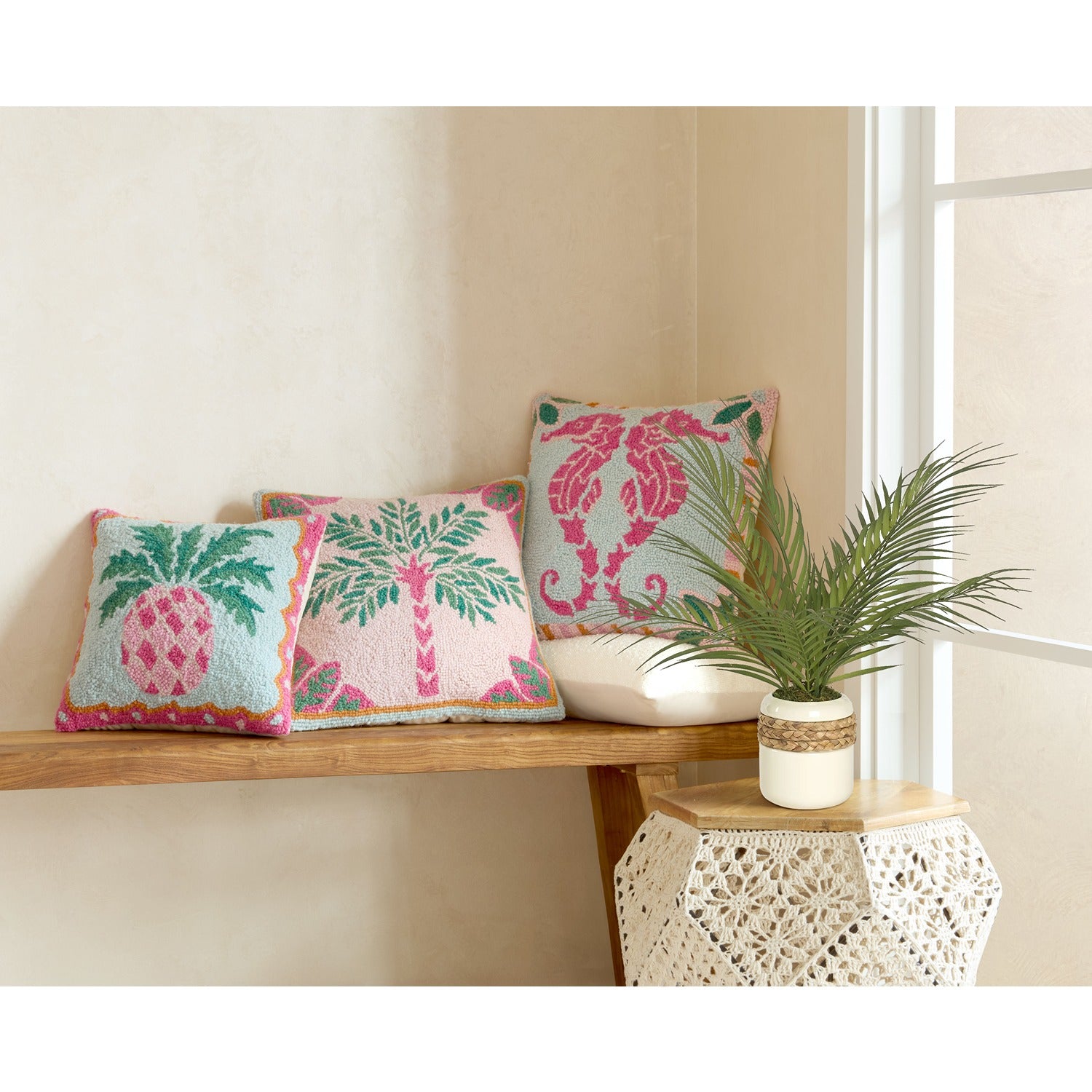 Preppy Palm Hook Pillow