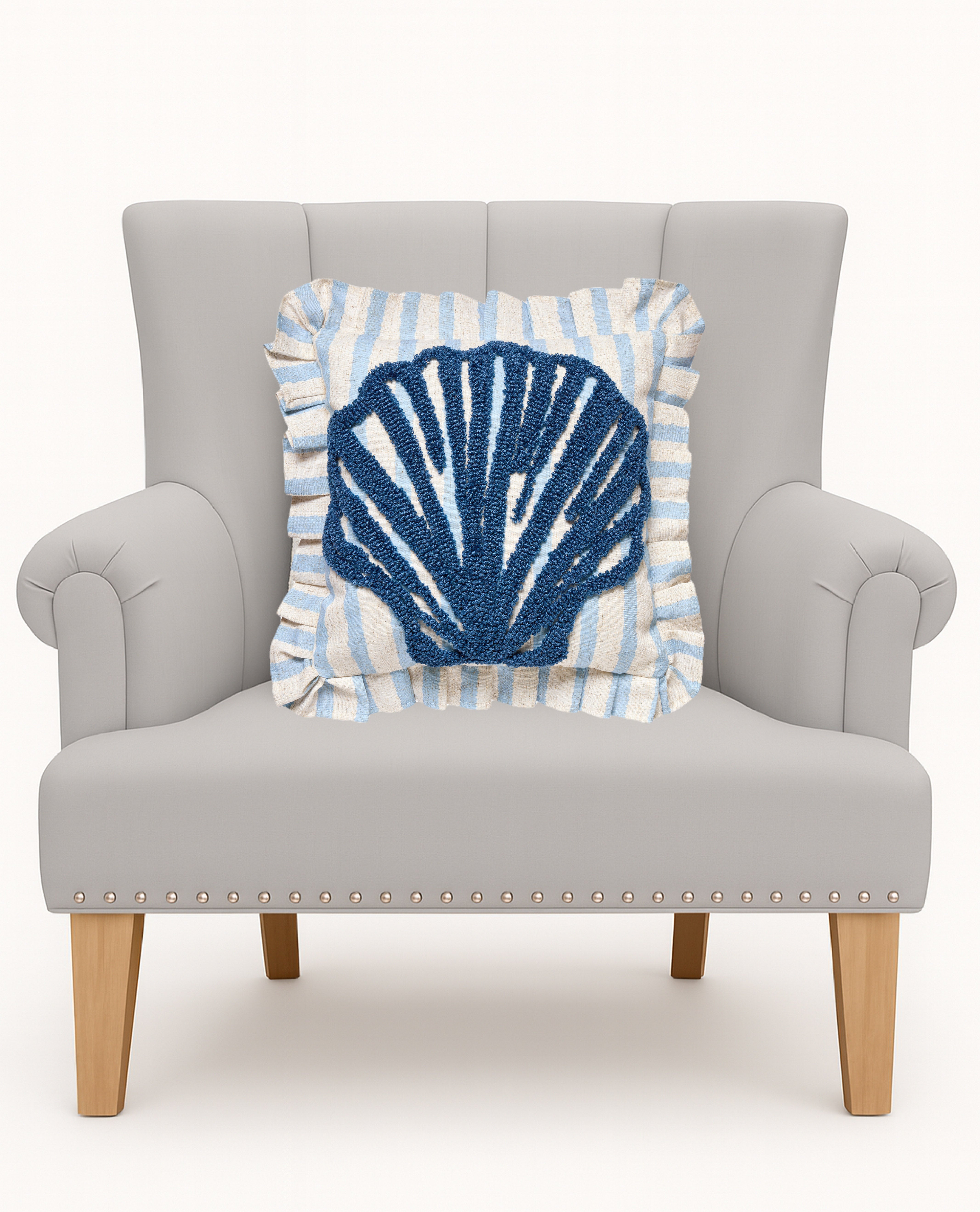 Seaside Shell Tufted Pillow