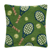 All Over Tennis Racquets Poly Filled Hook Pillow