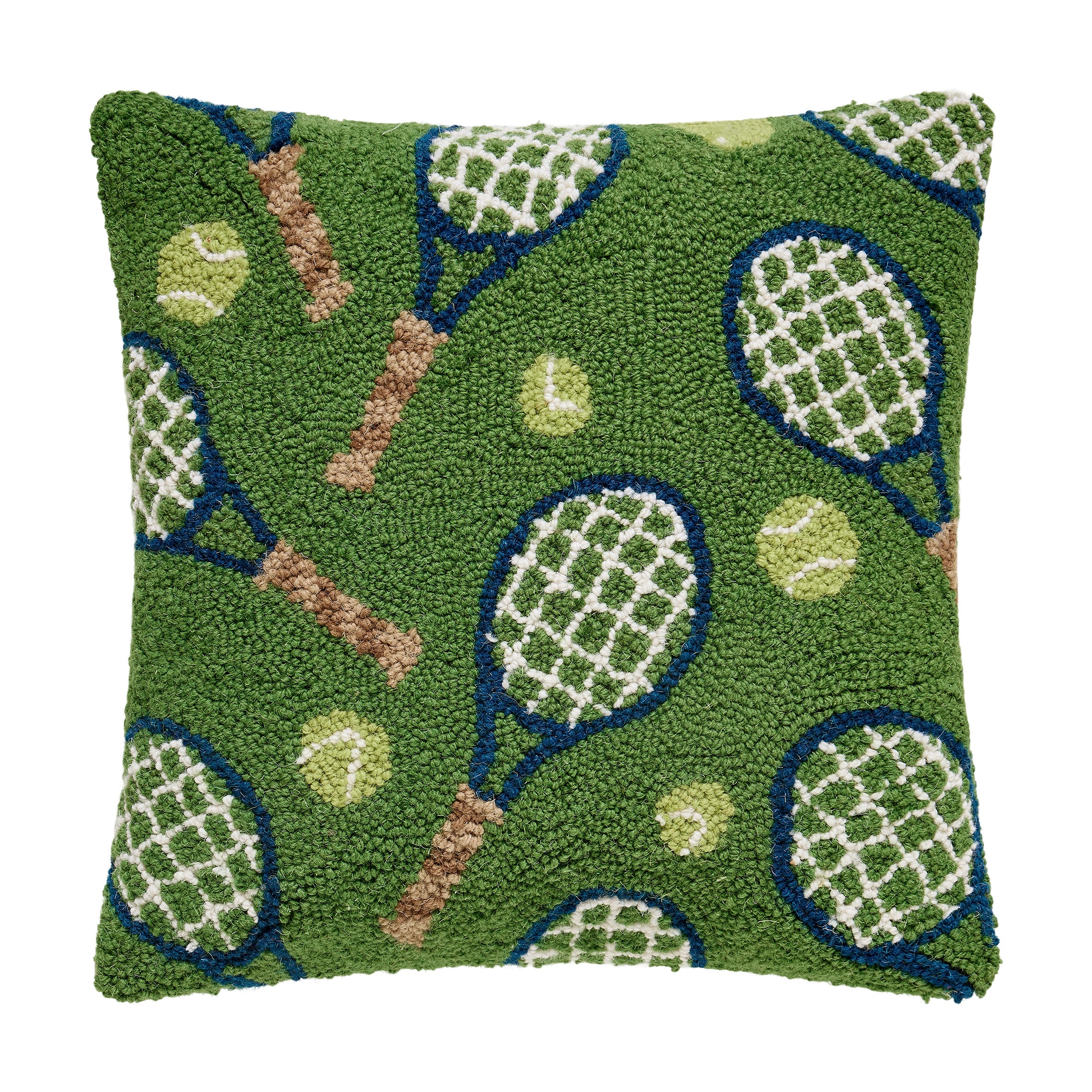 All Over Tennis Racquets Poly Filled Hook Pillow