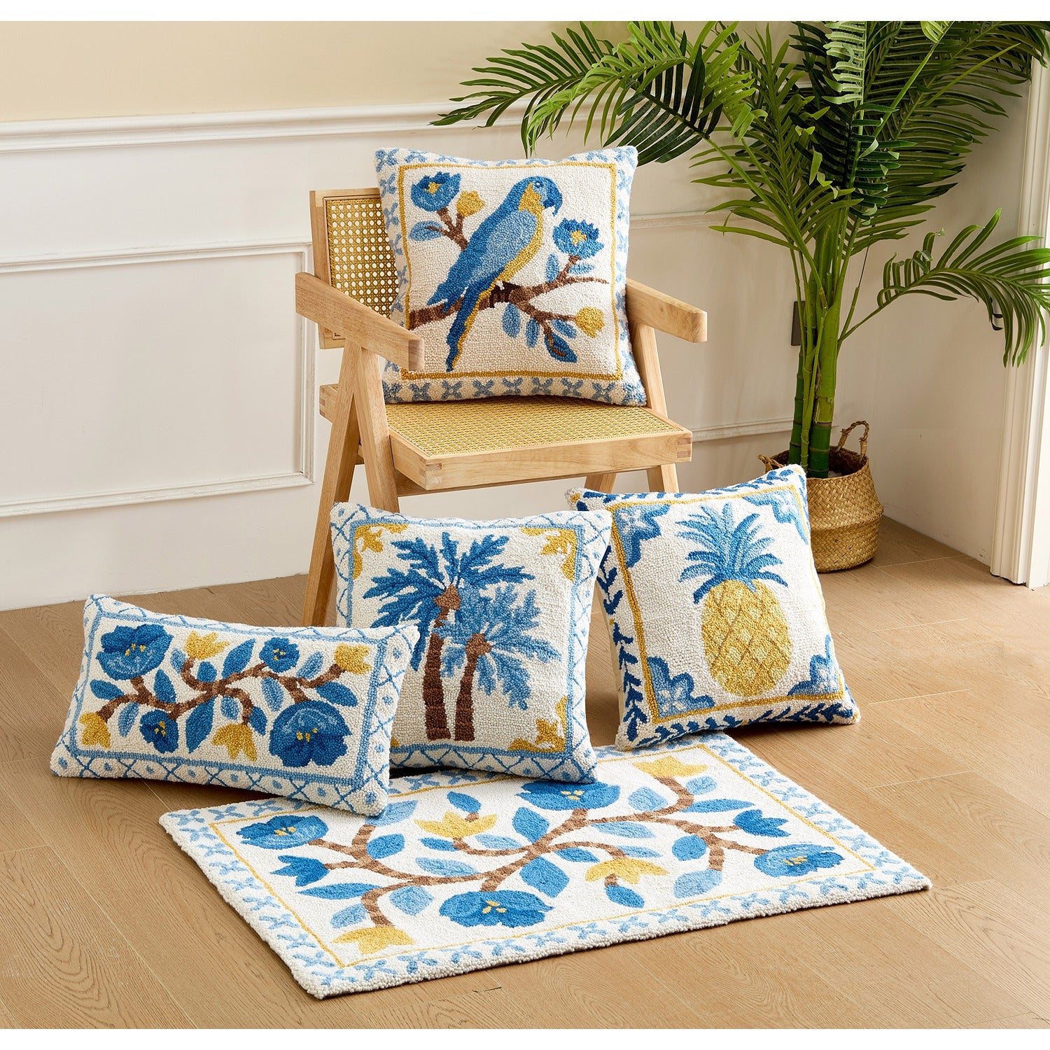 Tropical Palm Trees Poly Filled Hook Pillow