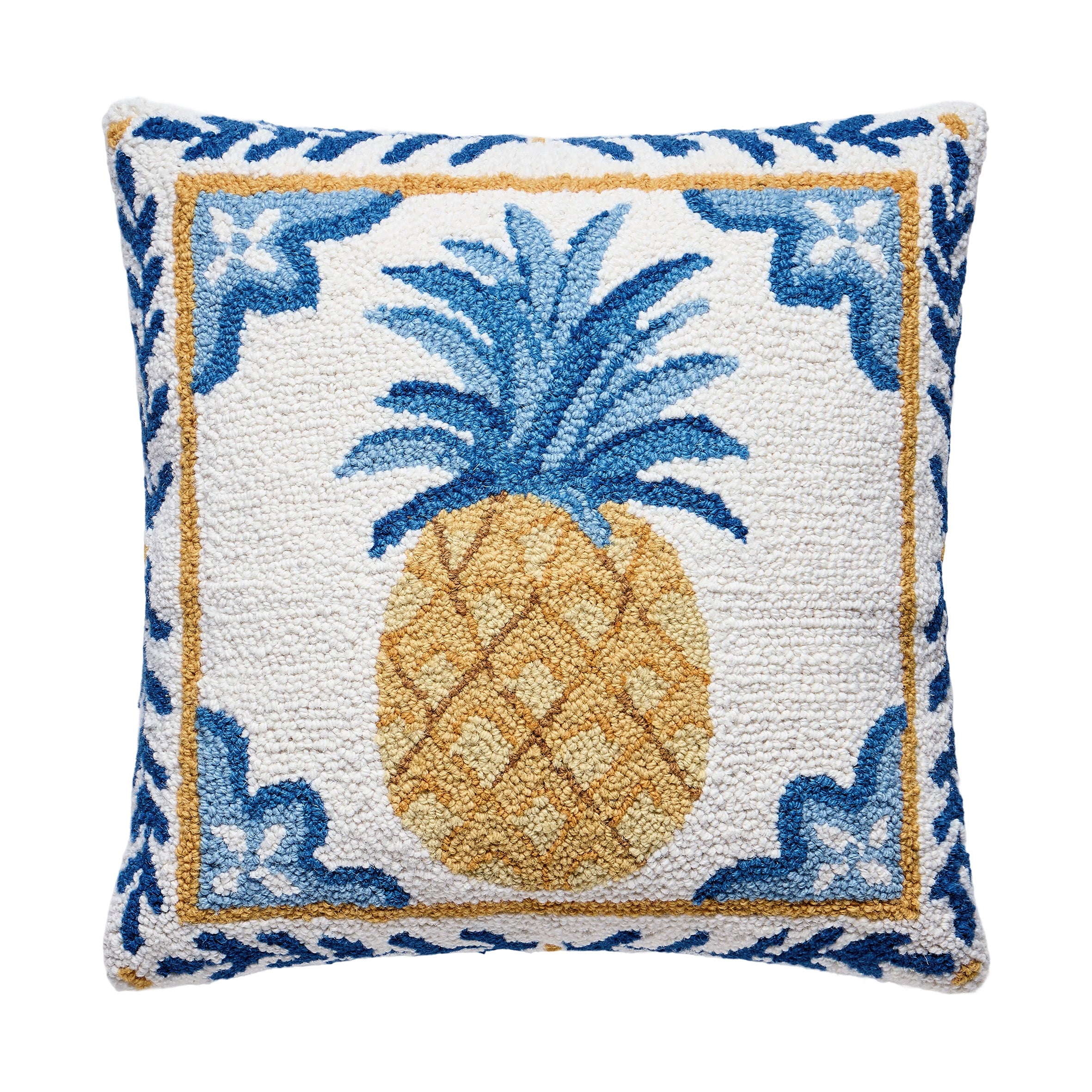 Tropical Pineapple Poly Filled Hook Pillow