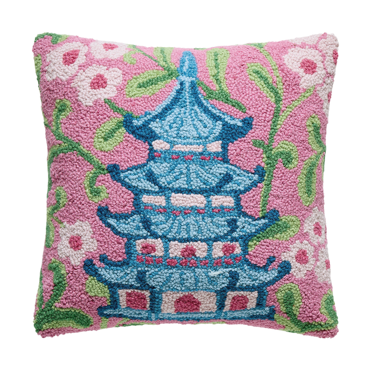 Chinoiserie Pagoda Poly Filled Hook PIllow