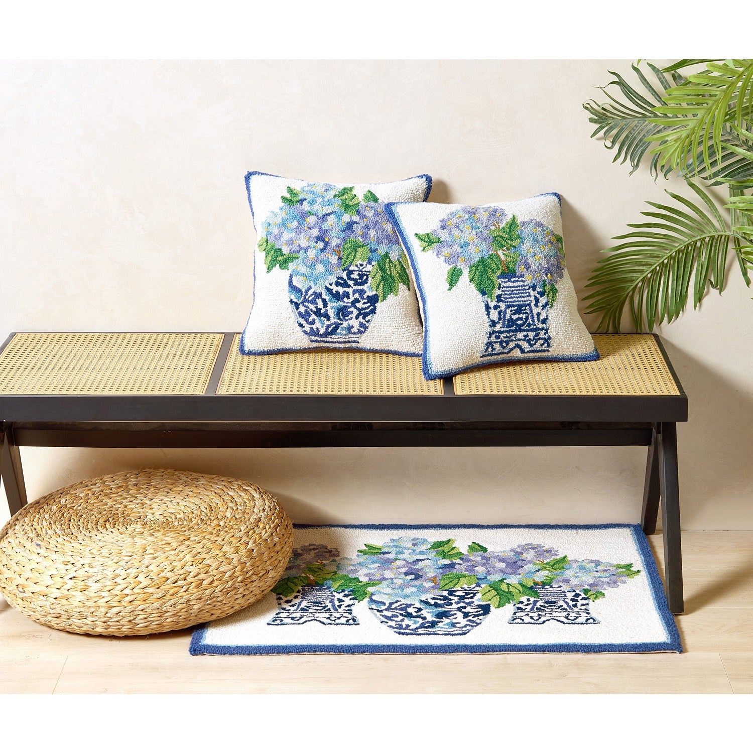 Blue Rhapsody in Chinoiserie Vase Hook Pillow