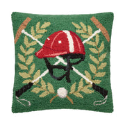 Green Polo Mallets Poly Filled Hook Pillow