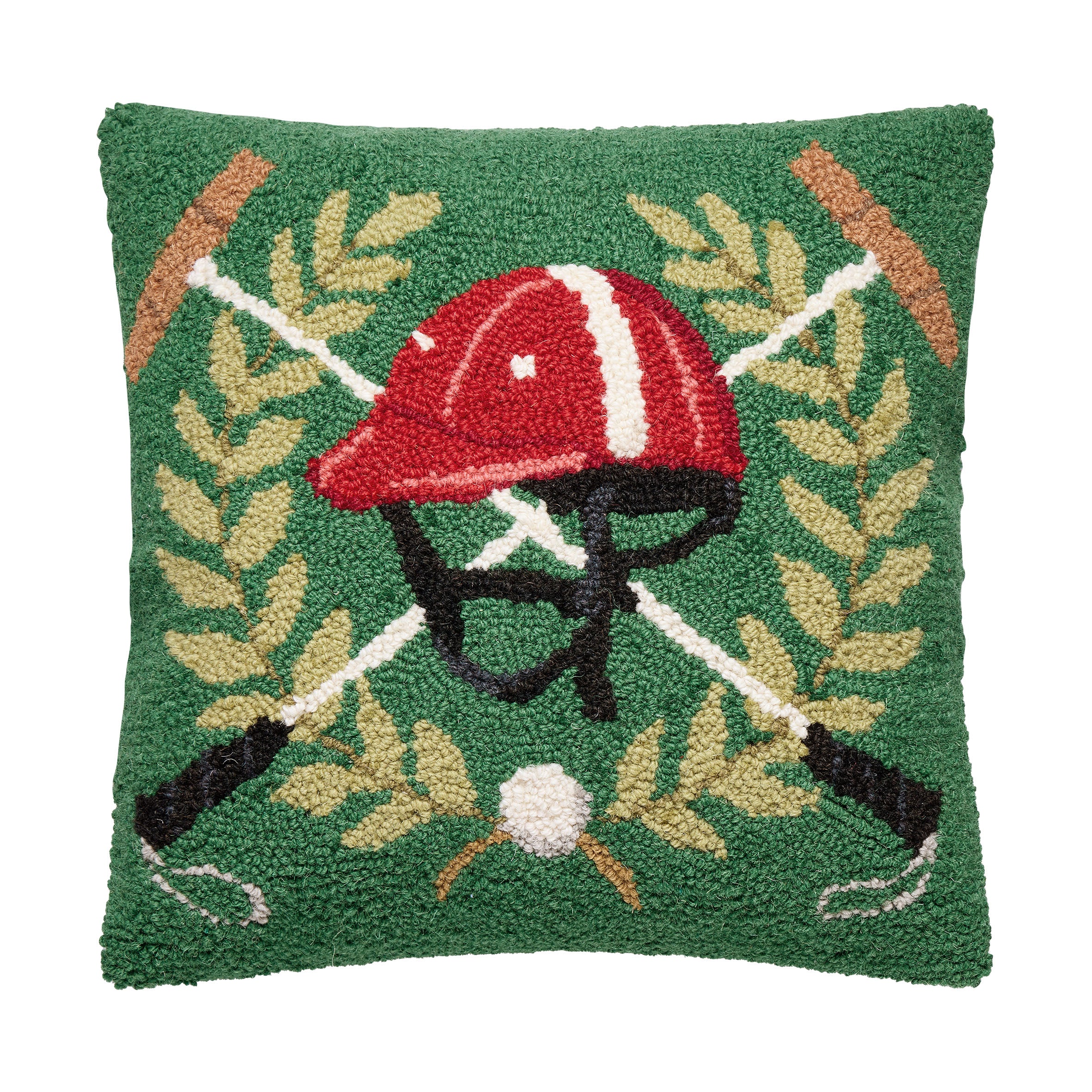 Green Polo Mallets Poly Filled Hook Pillow
