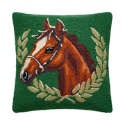 Green Polo Horse Poly Filled Hook Pillow