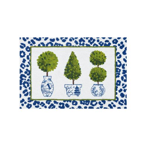 Leopard Print Topiary Hook Rug