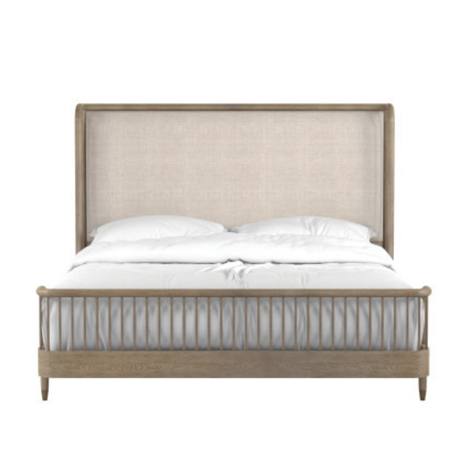 Finn Queen Upholstered Shelter Bed
