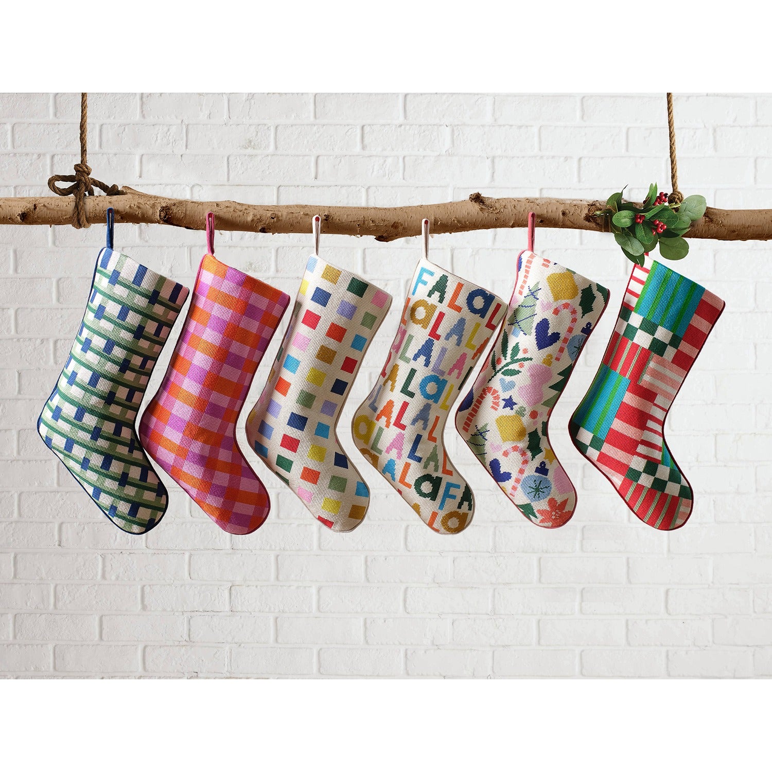 Fa La La Charm EMB Needlepoint Stocking