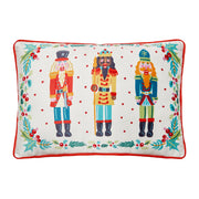 Nutcrackers Printed Velvet Holiday Pillow - Set of 2