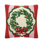 Holiday Frames Wreath Poly Filled Hook Pillow