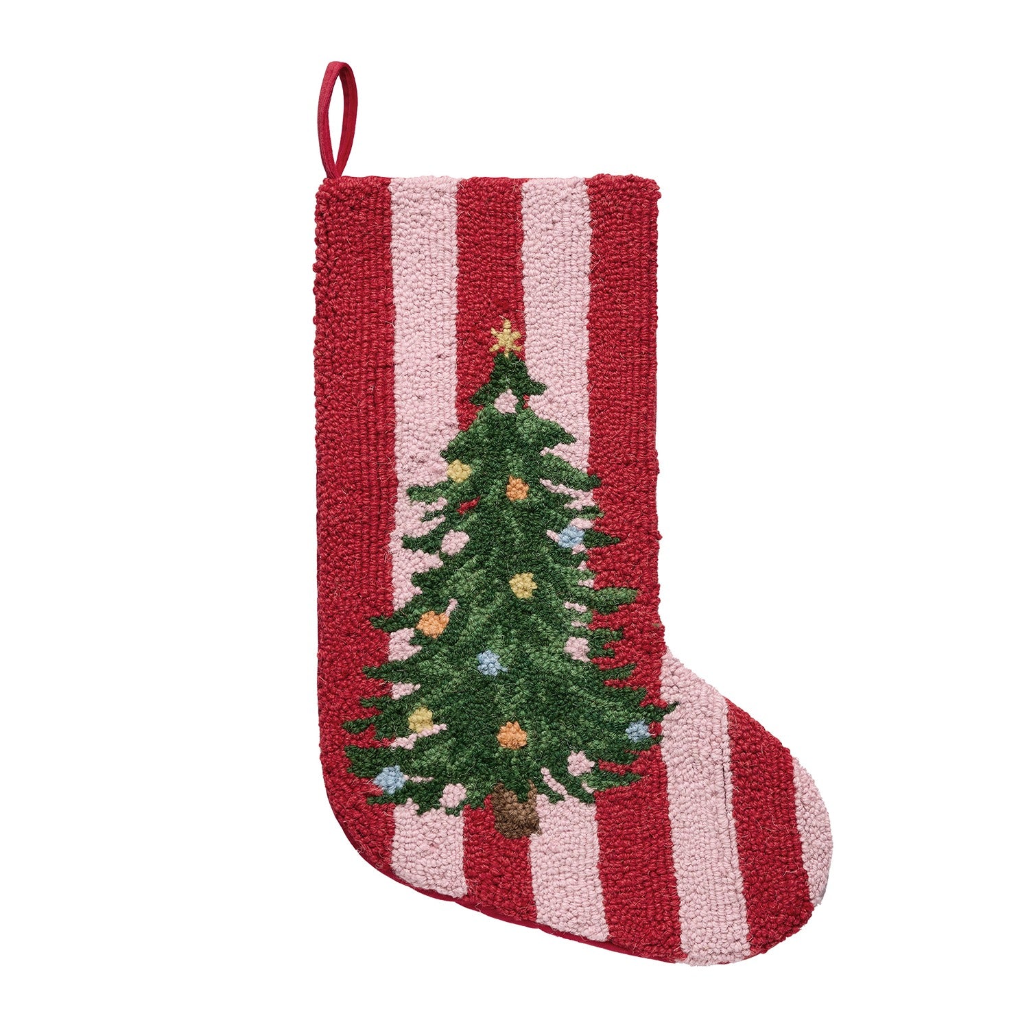 Holiday Frame Stripe Tree Hook Stocking