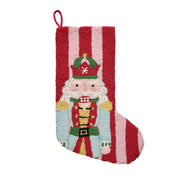Holiday Frame Stripe Nutcracker Hook Stocking