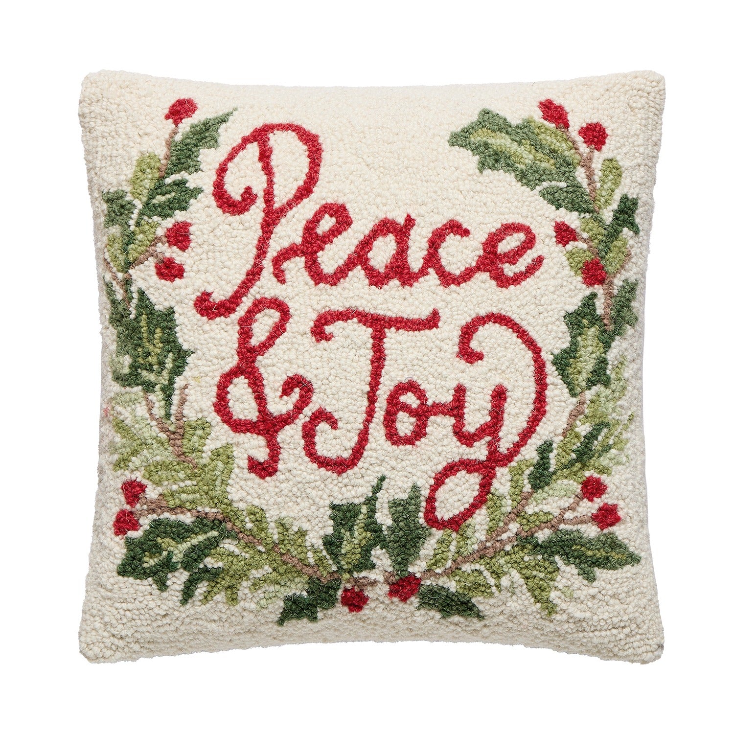Peace and Joy Poly Filled Hook Pillow