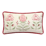 Holiday Mughal Embroidered Velvet Lumbar Pillows, Set of 2