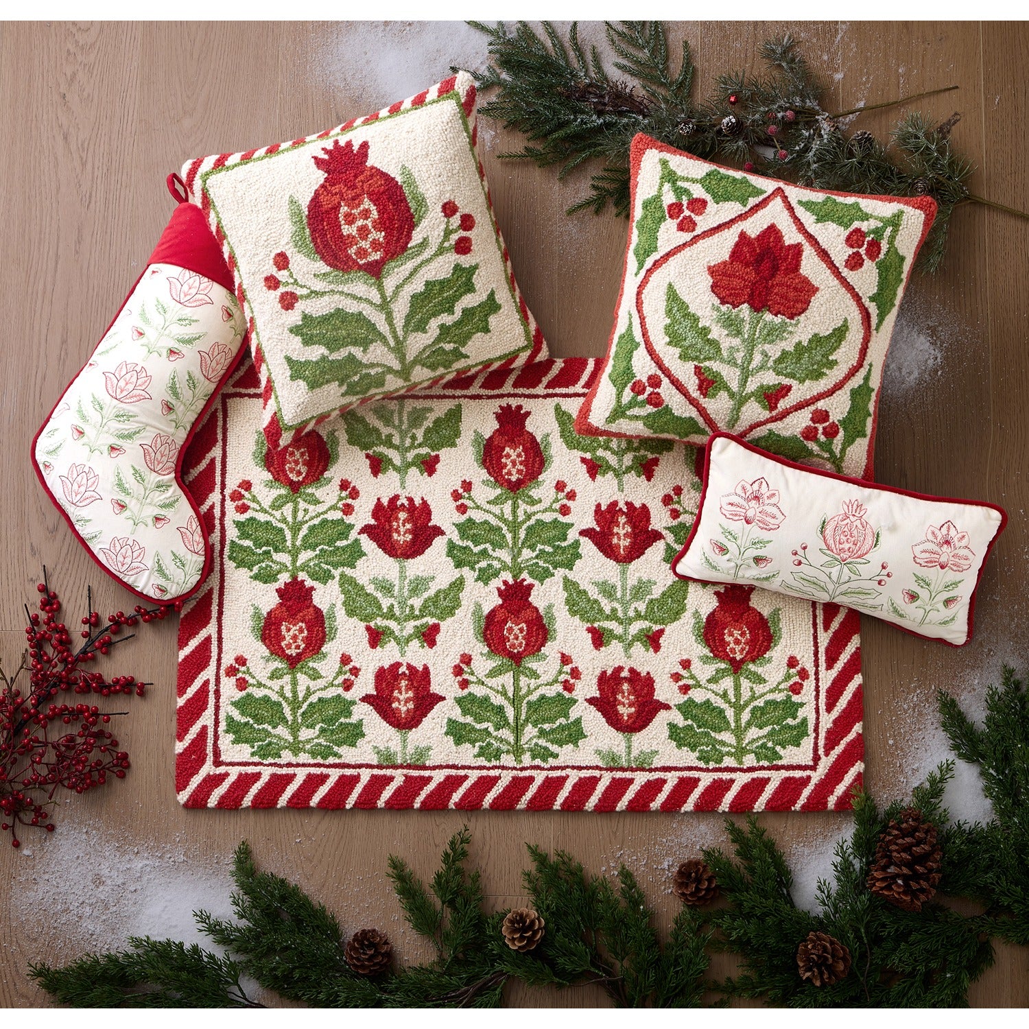 Holiday Mughal Flora EMB Stocking
