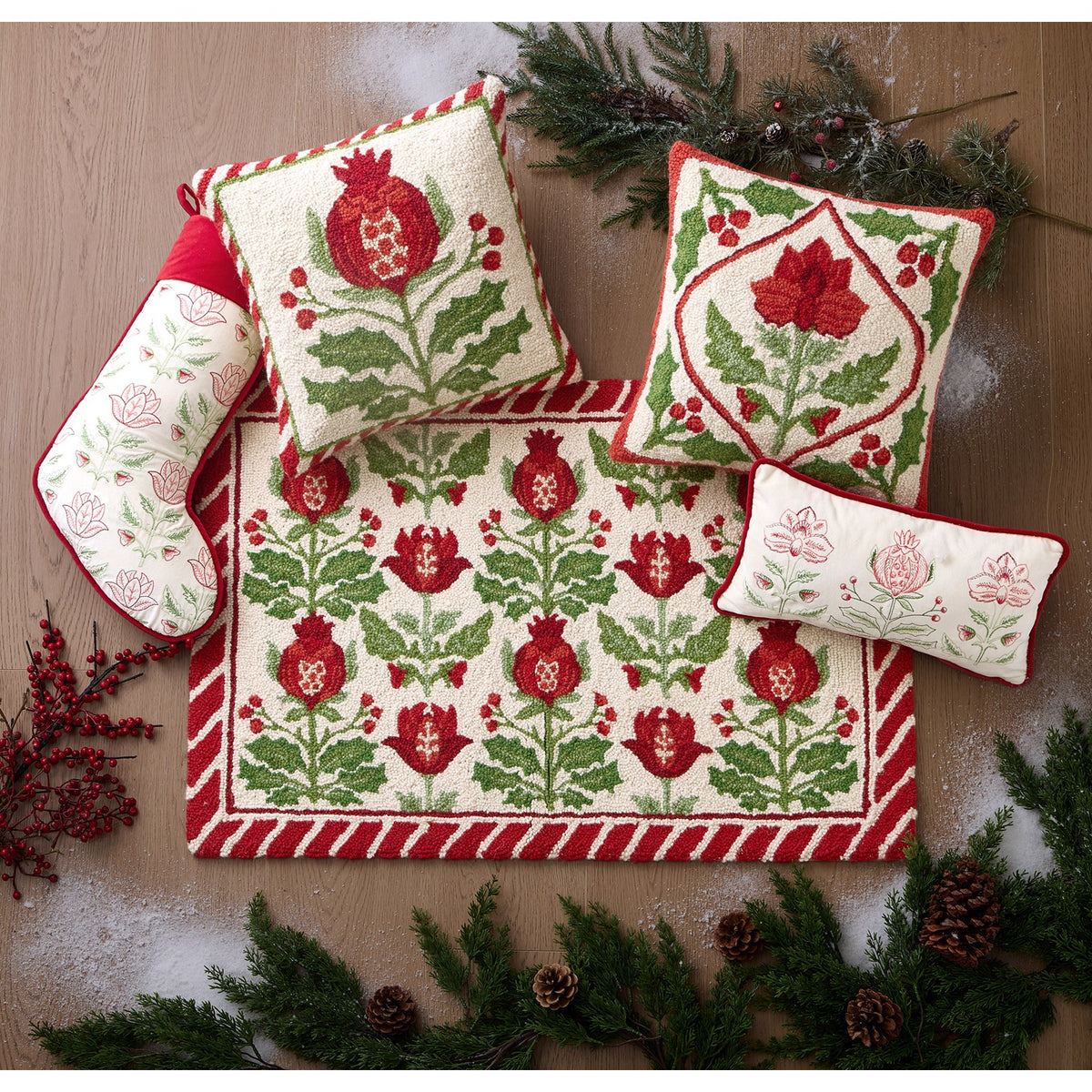 Holiday Mughal Flora Hook Pillow