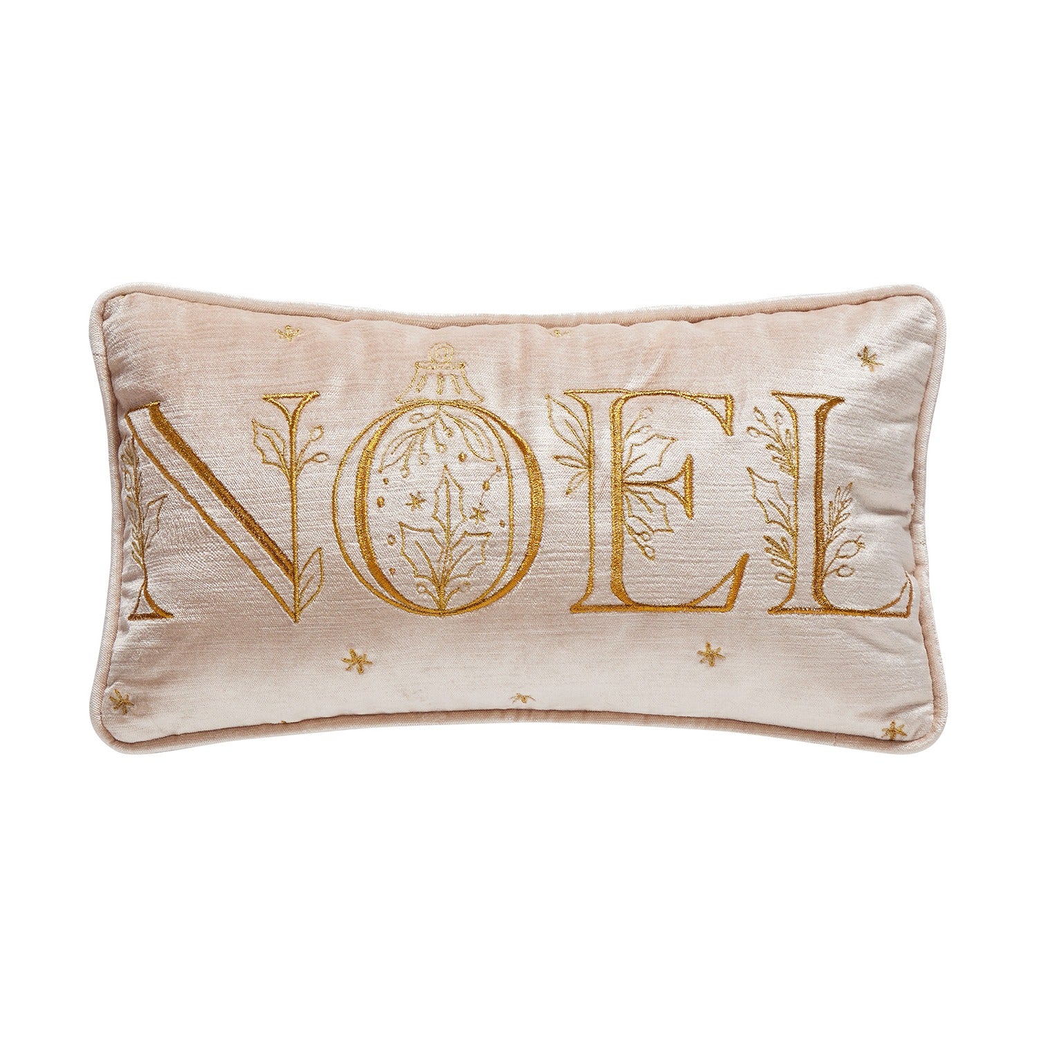 Champagne Noel Velvet EMB Pillow