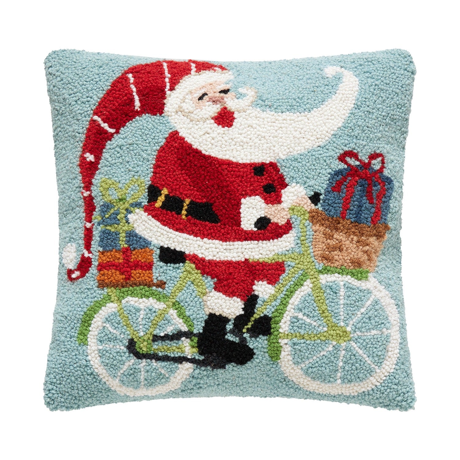 Biking Santa Hook Pillow