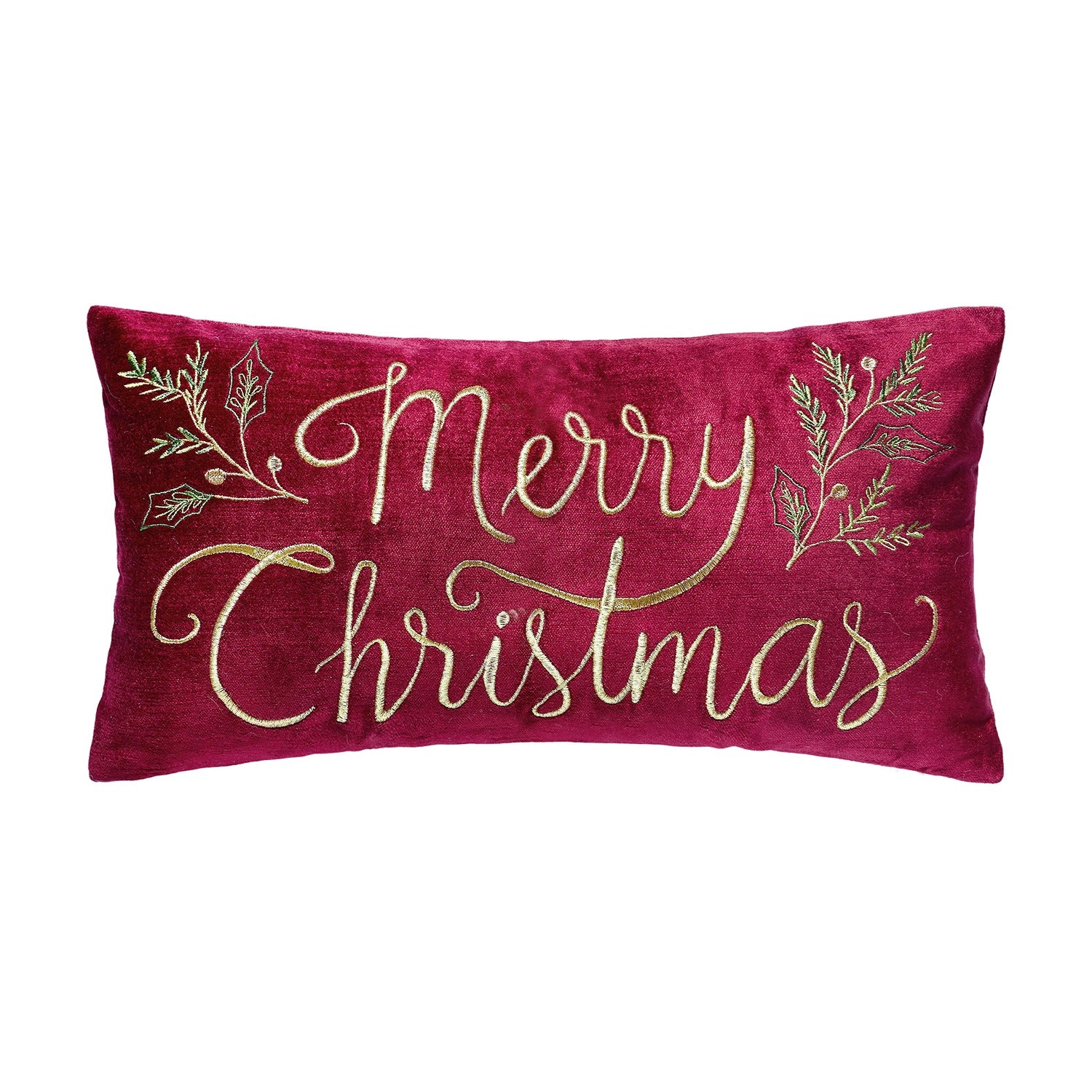 Radiant Merry Christmas EMB Velvet Pillow