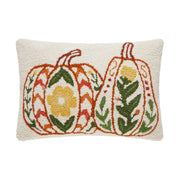 Fiesta Fall Folk Pumpkins Duo Hook Pillow