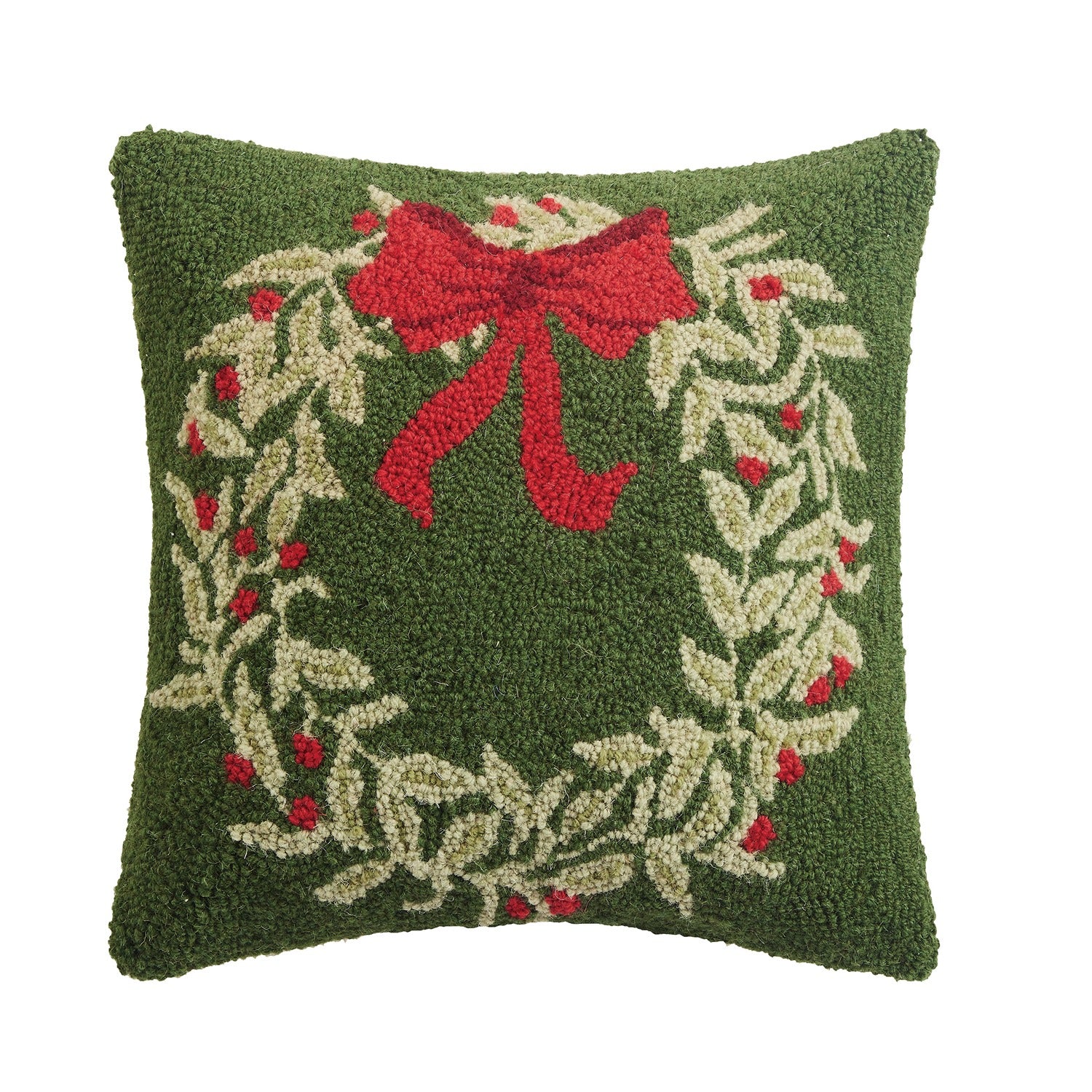 Holiday Evergreen Wreath Hook Pillow