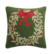 Holiday Evergreen Wreath Hook Pillow