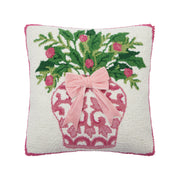 Chinoiserie Vase w/ Real Ribbon Hook Pillow