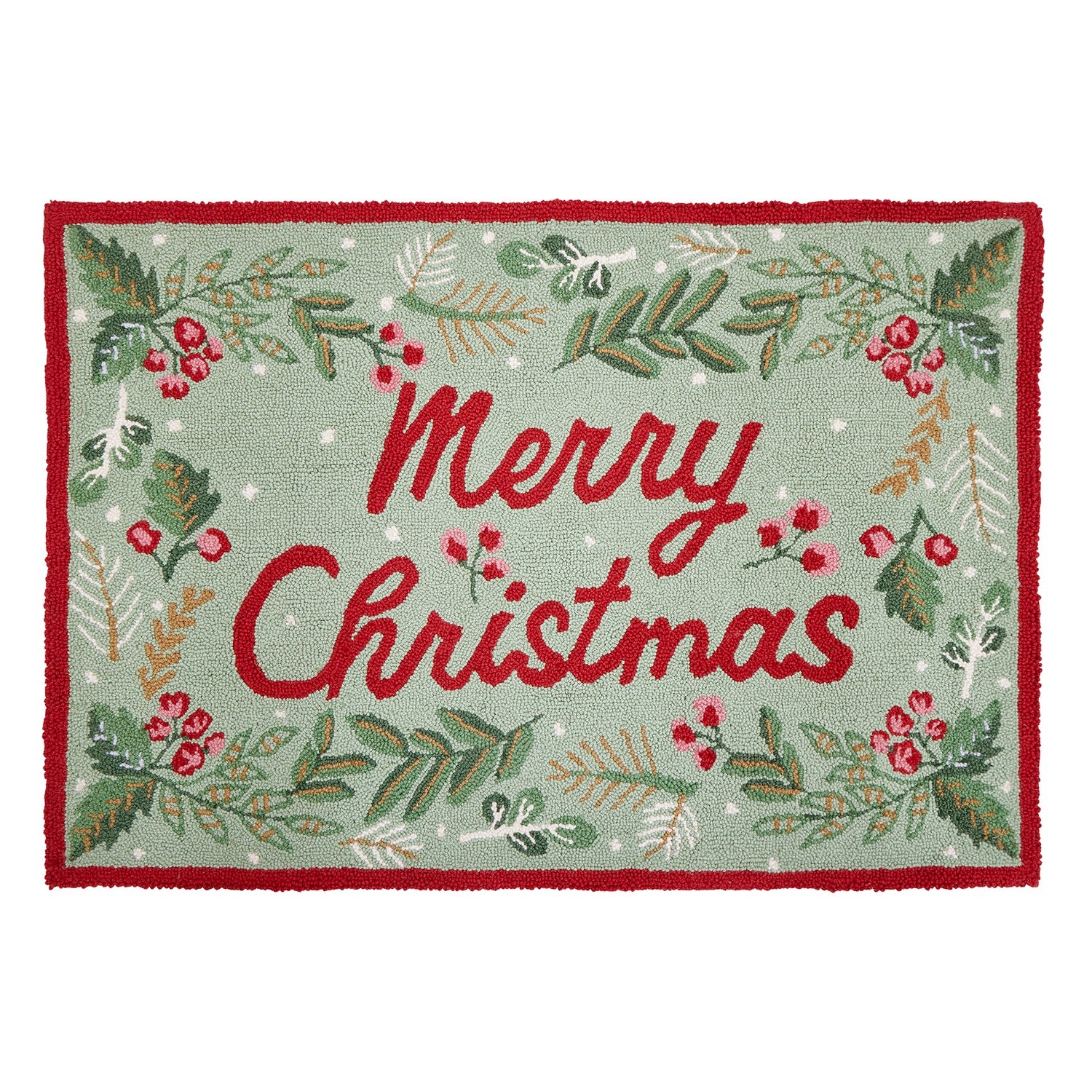 Festive Greenery X-mas Hook Rug