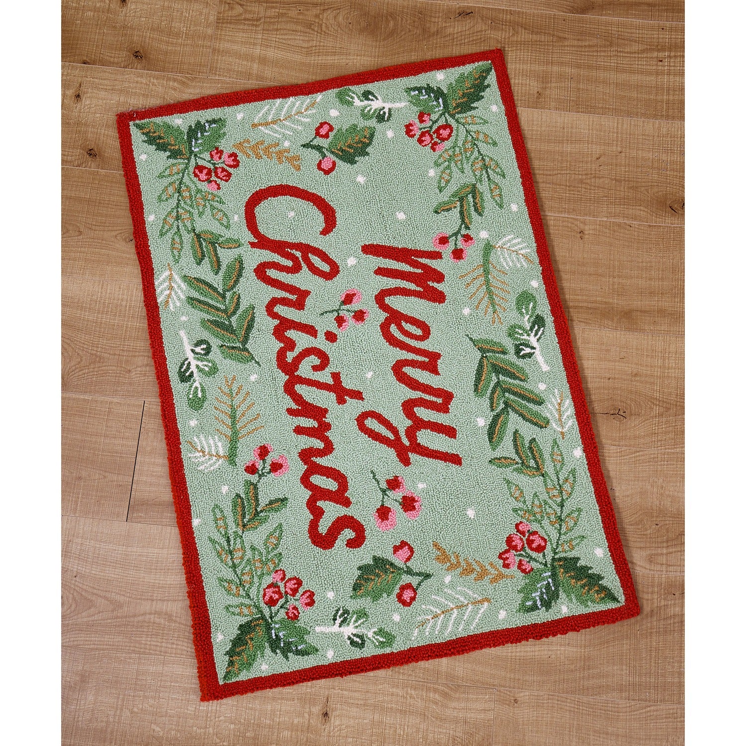 Festive Greenery X-mas Hook Rug