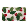 Holly w/ Berries Tufted Pillow - Set of 2