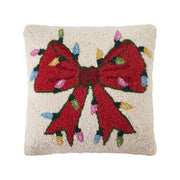 Christmas Lights Red Bow Hook Pillow