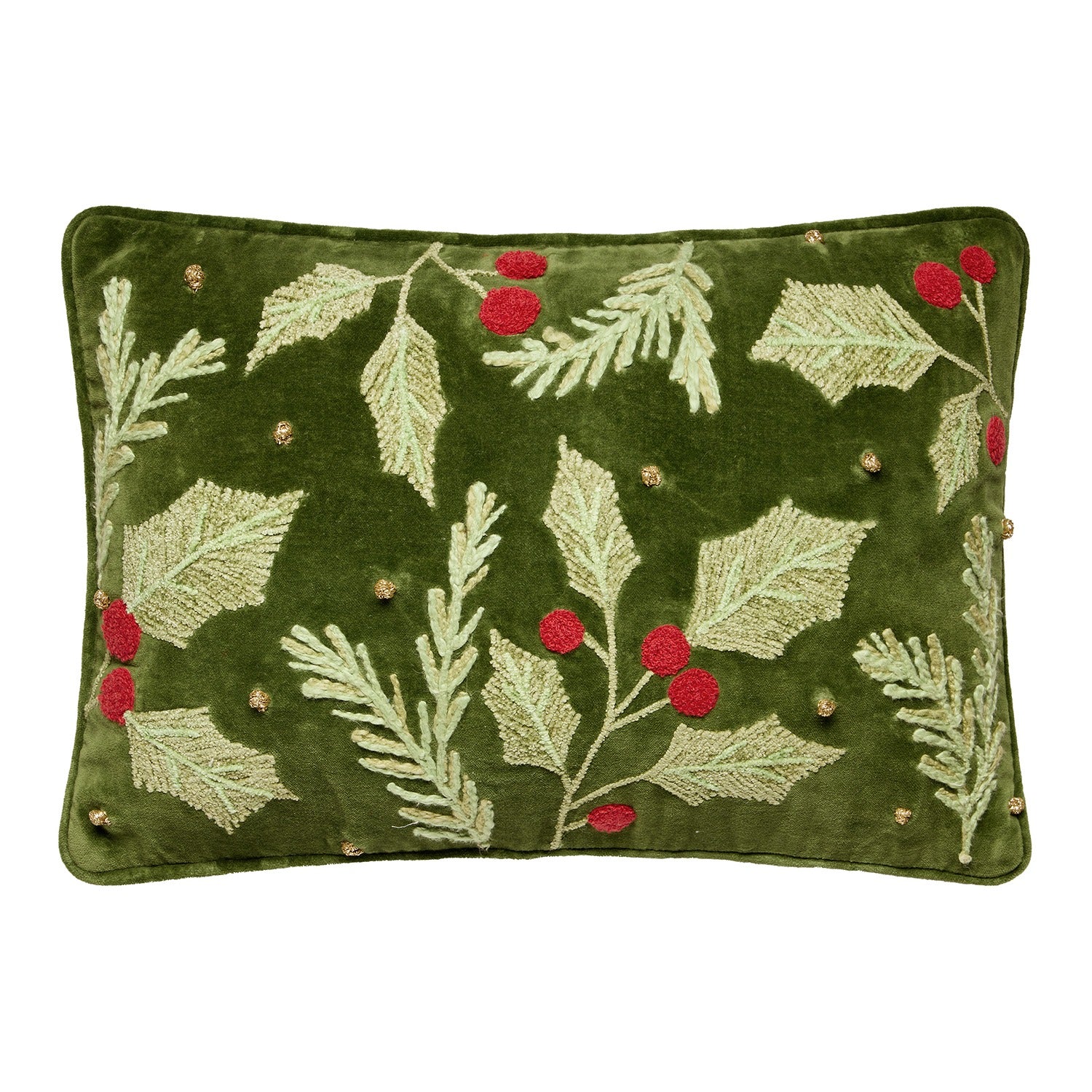 Holly Foliage EMB Pillow