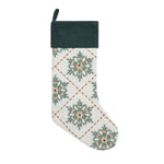 Snowflakes Festive Greenery EMB Stocking