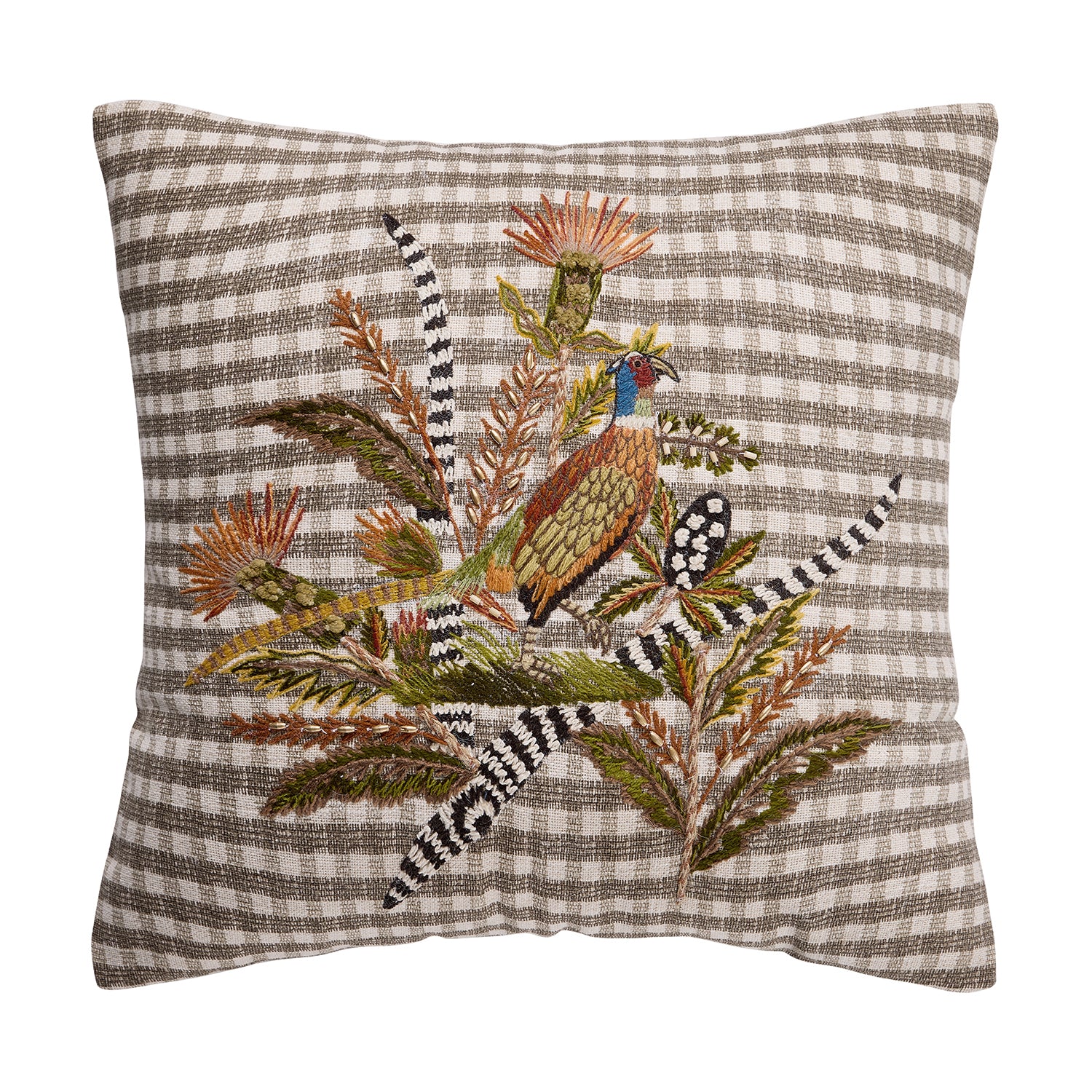 Harvest Pheasant Blooms EMB Pillow