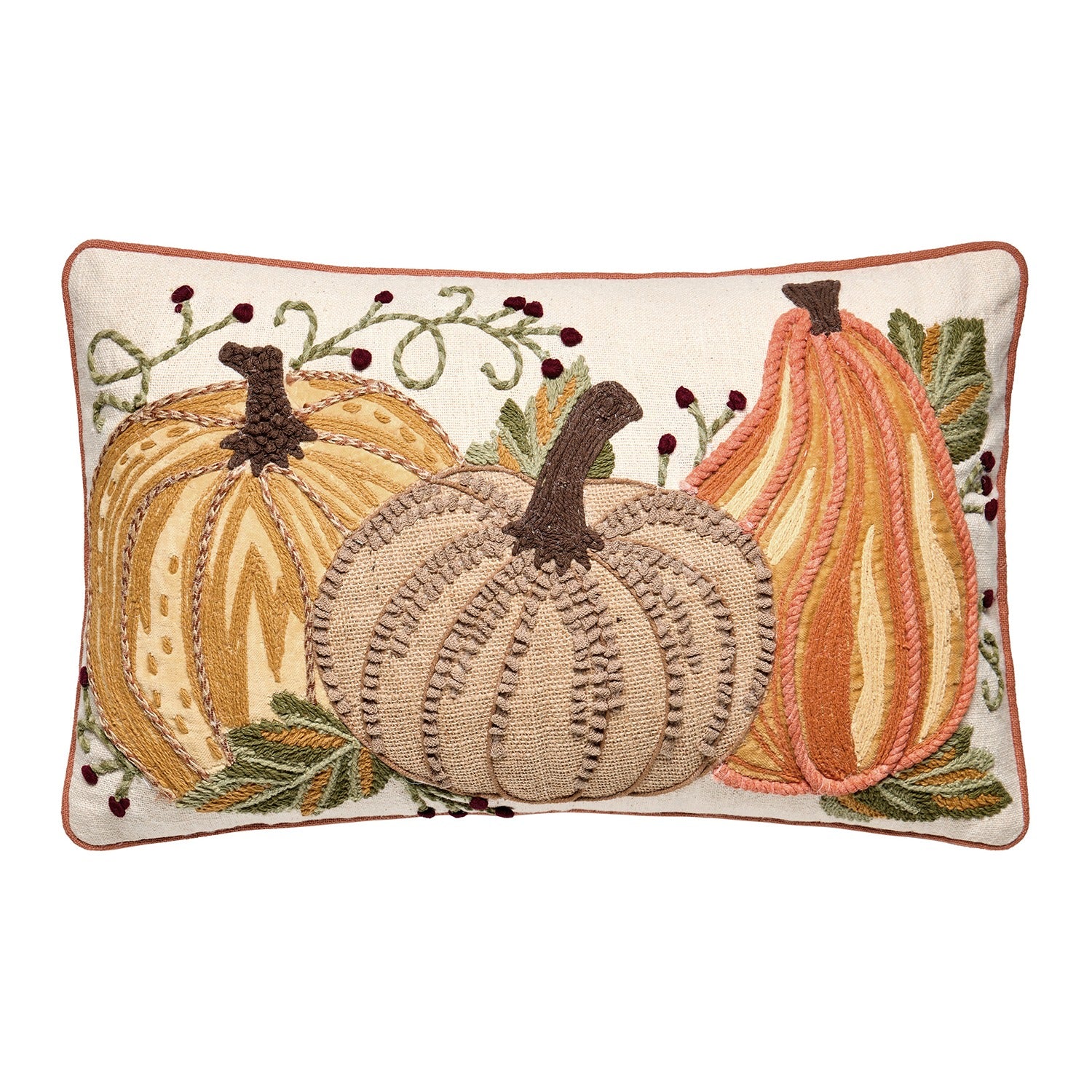 Harvest Pumpkin Trio EMB Pillow