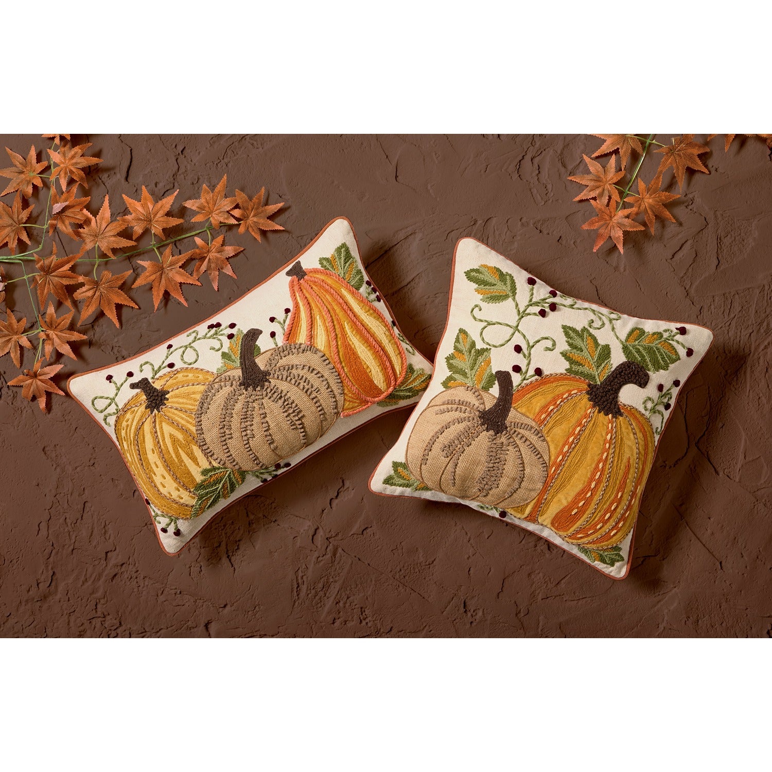 Harvest Pumpkin Trio EMB Pillow