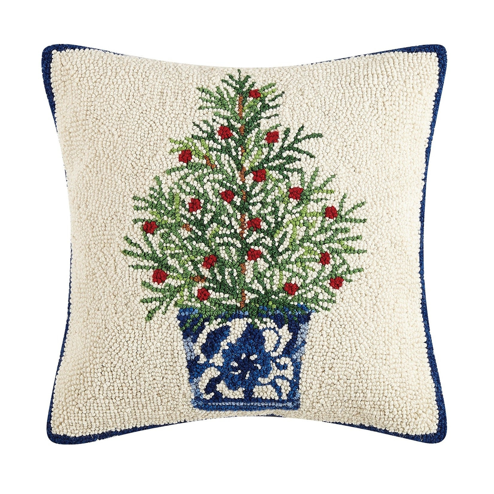 Holiday Chinoiserie Tree Poly Filled Hook Pillow