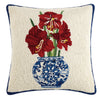 Amaryllis Holiday Chinoiserie Hook Pillow