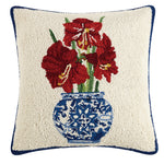 Amaryllis Holiday Chinoiserie Hook Pillow