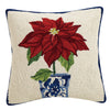Poinsettia Holiday Chinoiserie Hook Pillow
