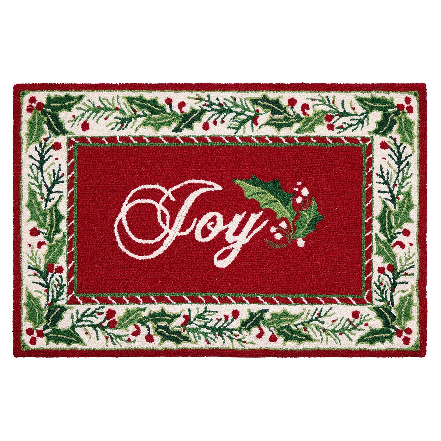 Festive Christmas Joy Hook Rug