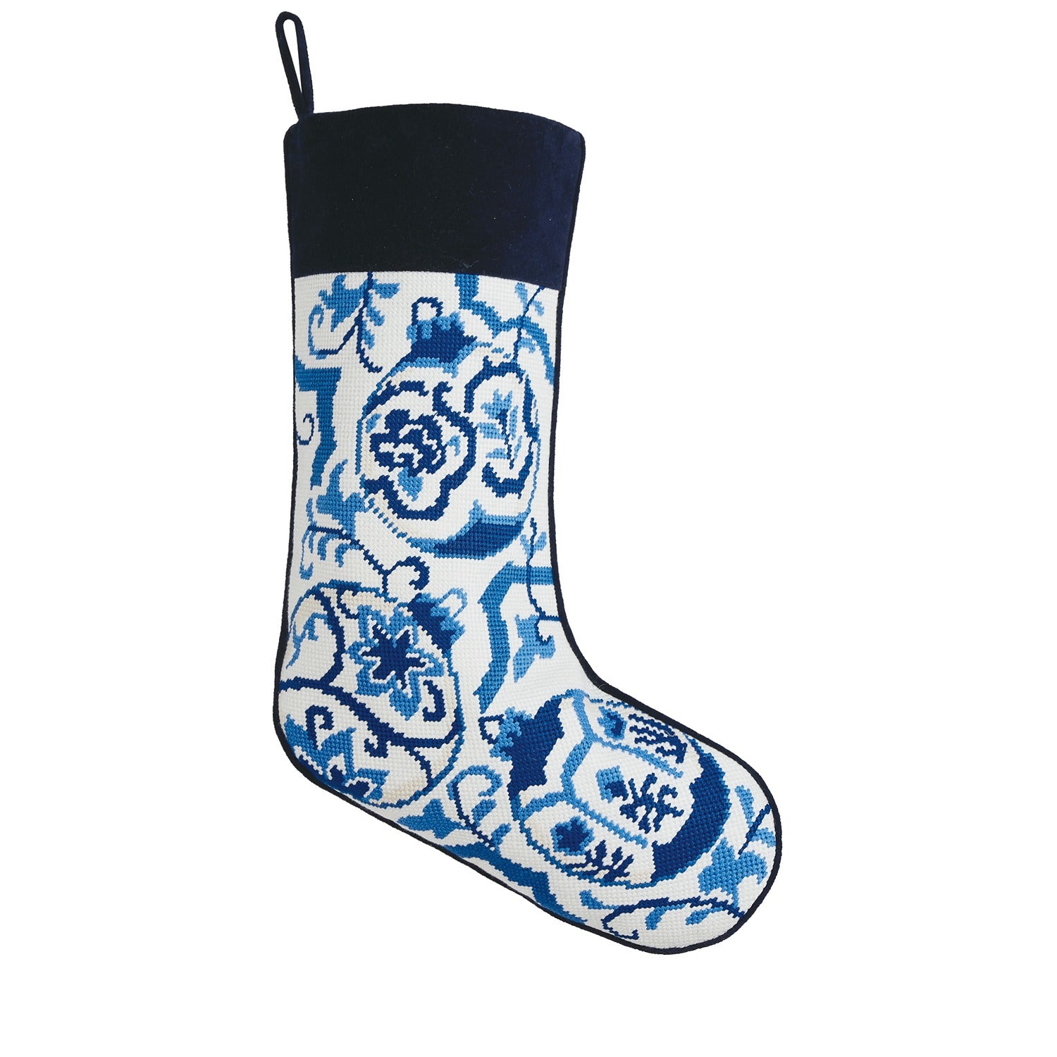 Pagoda Ornaments EMB Needlepoint Stocking