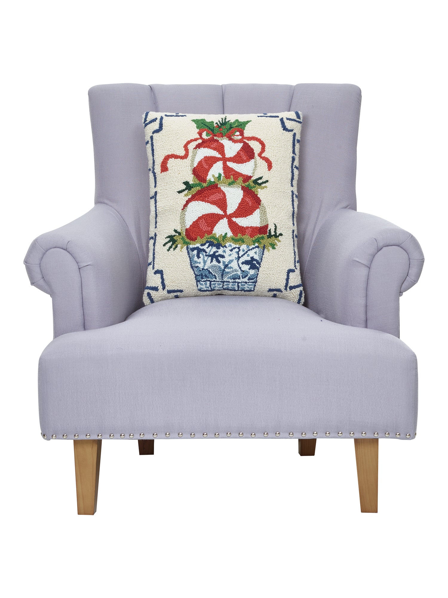 Swirl Candy Holiday Chinoiserie Hook Pillow