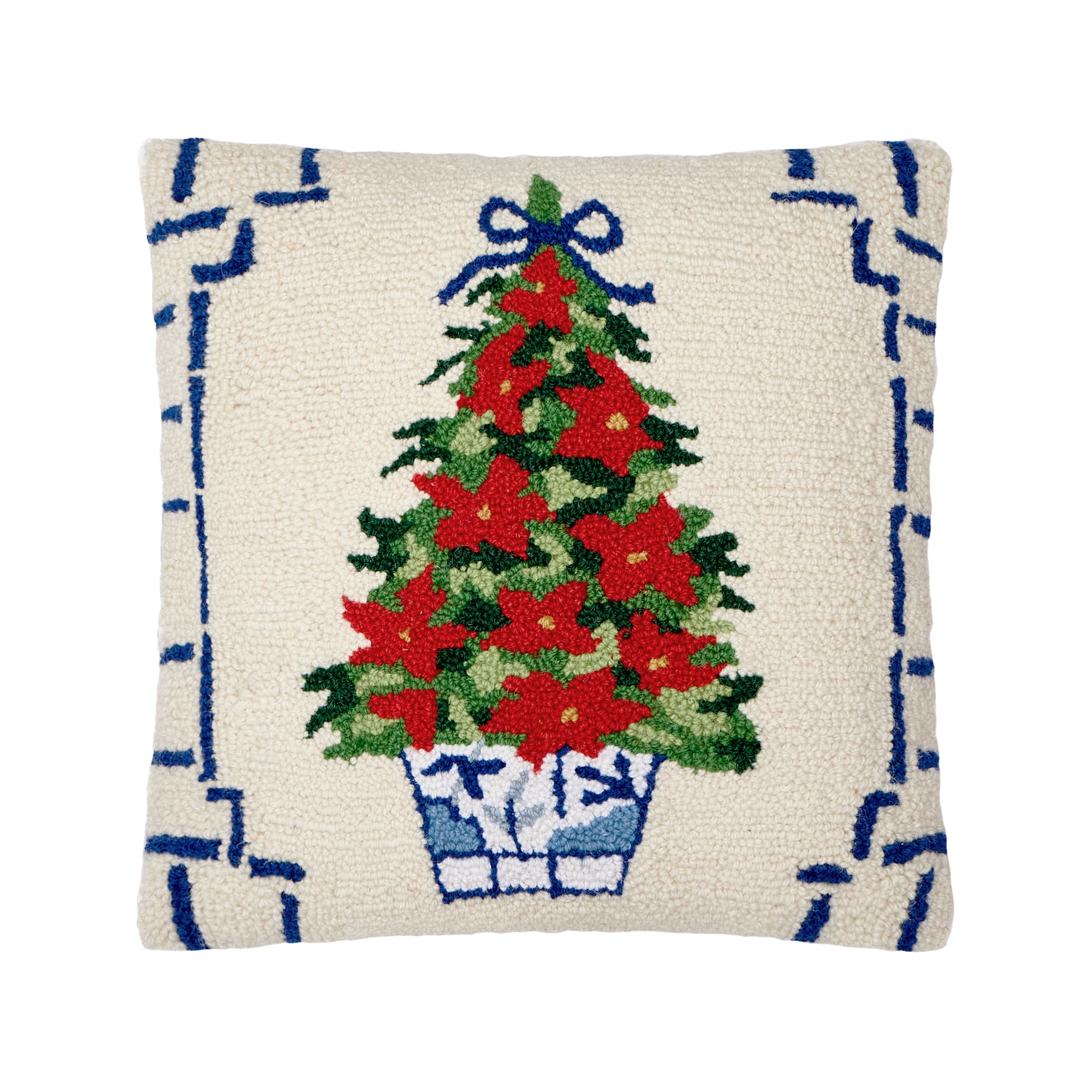 X-mas Tree Holiday Chinoiserie Hook Pillow