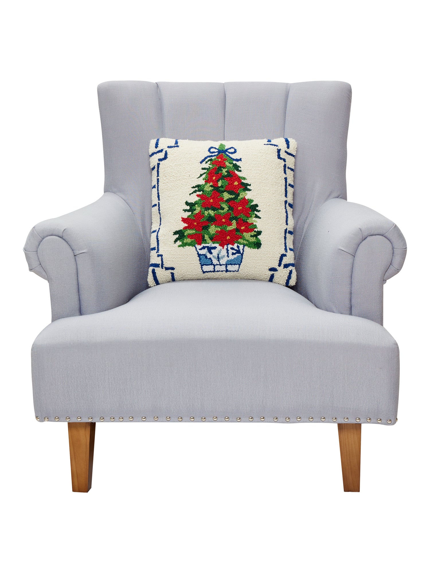 X-mas Tree Holiday Chinoiserie Hook Pillow